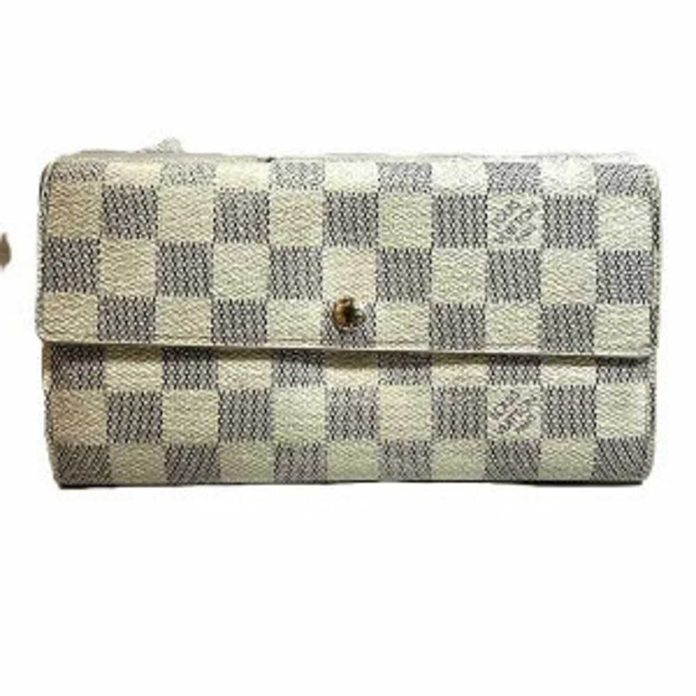 Louis Vuitton Damier Azur White Portefeuille Sarah Long Wallet